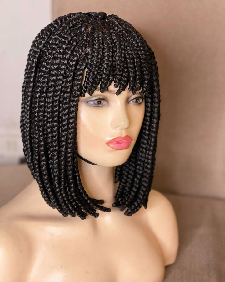 Bang Bob wig - Short Box Braid Wig – Goldiluxe Place display picture 1